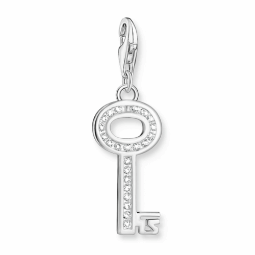 THOMAS SABO Key white stones silver charm medál medál 0010-051-14