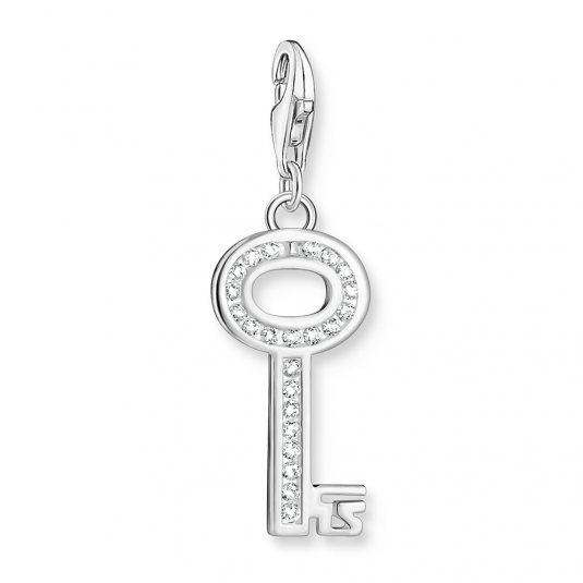THOMAS SABO Key white stones silver charm medál medál 0010-051-14