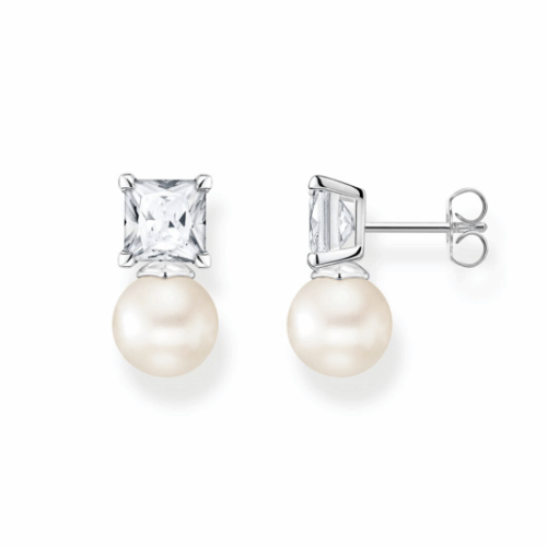 THOMAS SABO fülbevaló Pearl with white stone silver fülbevaló H2248-167-14