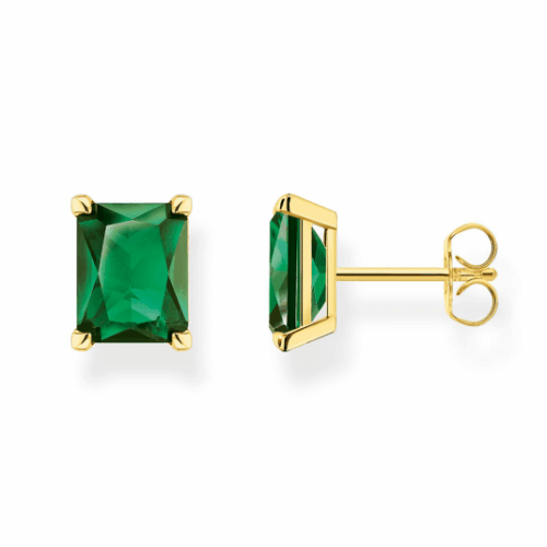 THOMAS SABO fülbevaló Green stone gold fülbevaló H2201-472-6