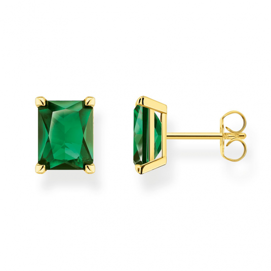 THOMAS SABO fülbevaló Green stone gold fülbevaló H2201-472-6