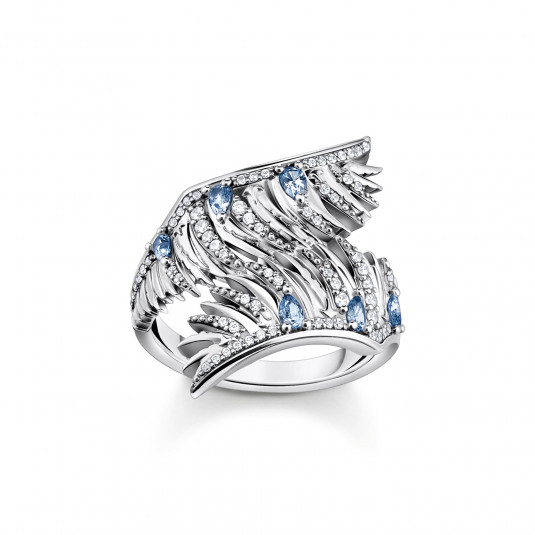 THOMAS SABO gyűrű Phoenix wing with blue stones silver gyűrű TR2409-644-1
