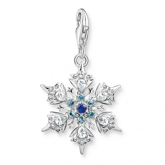THOMAS SABO charm medál Snowflake with blue stones medál 1902-945-7