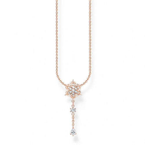THOMAS SABO nyaklánc Snowflake with white stones rose gold nyaklánc KE2171-416-14-L45