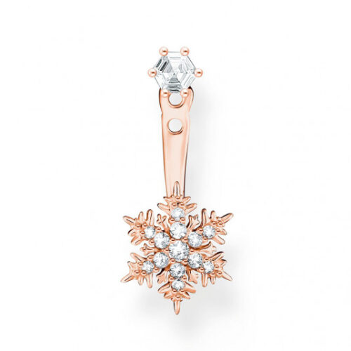 THOMAS SABO fél pár fülbevaló Snowflake with white stones rose gold fülbevaló H2255-416-14