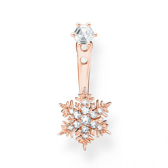 THOMAS SABO fél pár fülbevaló Snowflake with white stones rose gold fülbevaló H2255-416-14