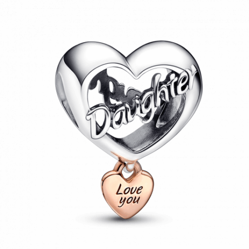 PANDORA aranyozott Love You Daughter szív charm