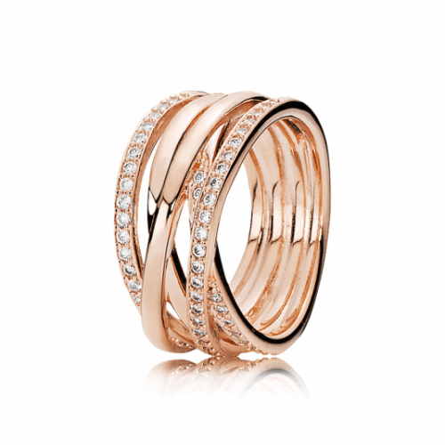 PANDORA aranyozott Összefonódva gyűrű gyűrű 180919CZ