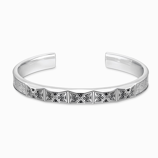 THOMAS SABO karkötő Faceted design with black stones silver karkötő AR113-643-11