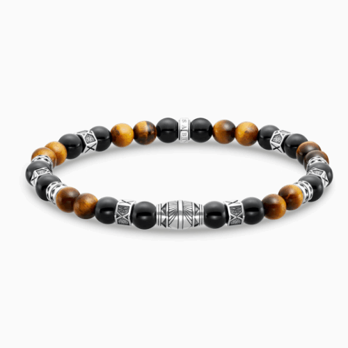 THOMAS SABO karkötő Black onyx and tiger's eye karkötő A2087-507-7