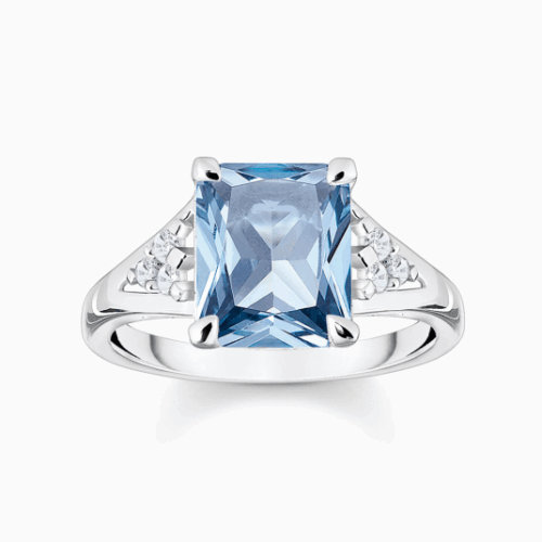 THOMAS SABO gyűrű Aquamarine-coloured and white stones gyűrű TR2362-059-1