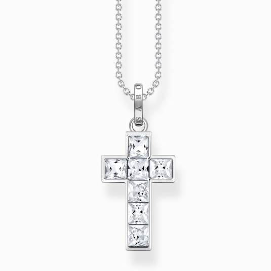 THOMAS SABO nyaklánc Cross with white stones nyaklánc KE2166-051-14