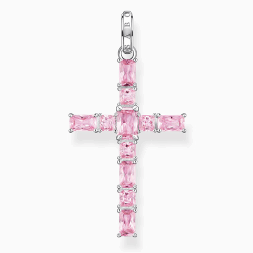 THOMAS SABO medál Cross pink stones medál PE939-051-9