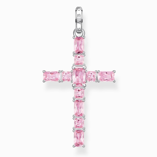 THOMAS SABO medál Cross pink stones medál PE939-051-9