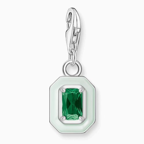 THOMAS SABO charm medál Green stone medál 1917-496-6