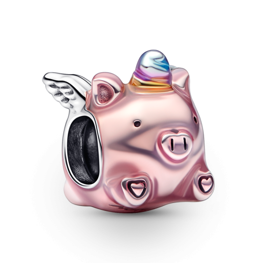 PANDORA Repülő unikornis malac charm