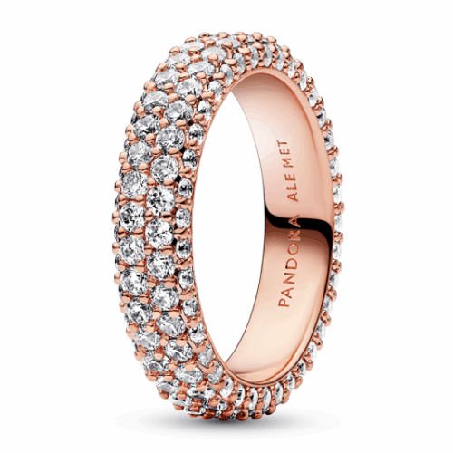 PANDORA aranyozott Timeless Pavé kétsoros gyűrű gyűrű 182629C01