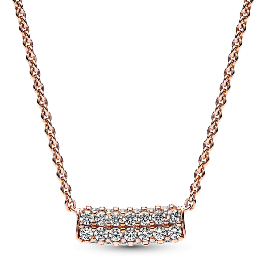 PANDORA aranyozott Timeless Pavé kétsoros rúd collier nyaklánc nyaklánc 382621C01-45