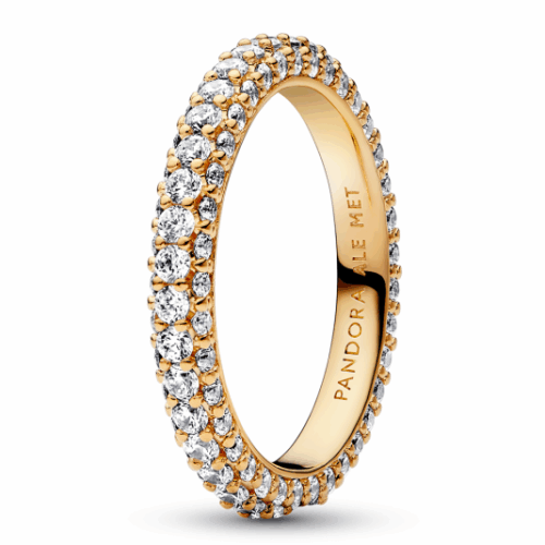 PANDORA aranyozott Timeless Pavé egysoros gyűrű gyűrű 162627C01