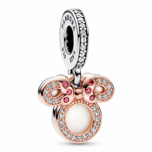 PANDORA Disney aranyozott Minnie Egér sziluett dupla függő charm