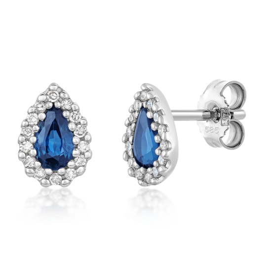SOFIA DIAMONDS arany fülbevaló zafírral és gyémánttal fülbevaló GEMBO16248-66