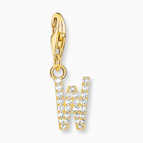 THOMAS SABO charm medál letter W gold medál 1986-414-14