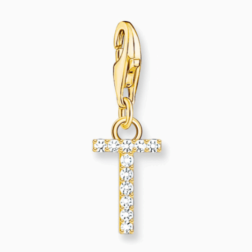 THOMAS SABO charm medál letter T gold medál 1983-414-14