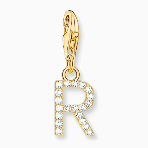 THOMAS SABO charm medál letter R gold medál 1981-414-14