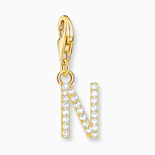 THOMAS SABO charm medál letter N gold medál 1977-414-14