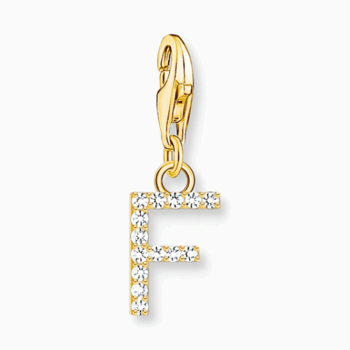 THOMAS SABO charm medál letter F gold medál 1969-414-14