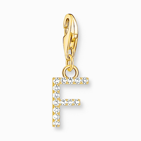 THOMAS SABO charm medál letter F gold medál 1969-414-14