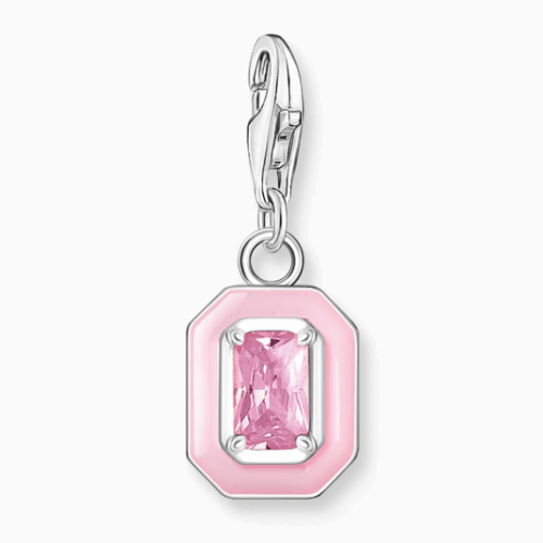 THOMAS SABO charm medál Pink stone silver medál 2030-041-9