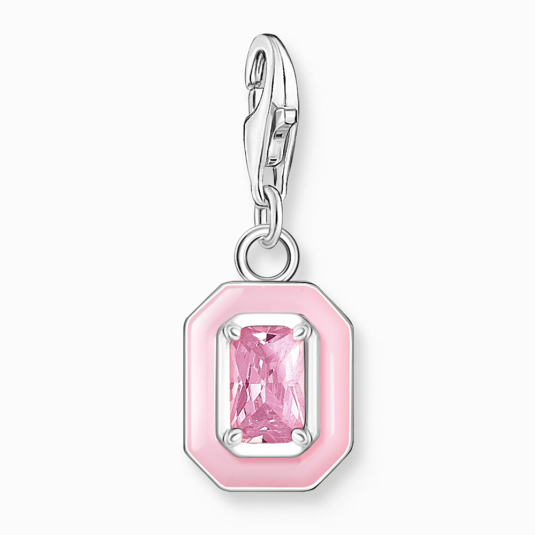 THOMAS SABO charm medál Pink stone silver medál 2030-041-9