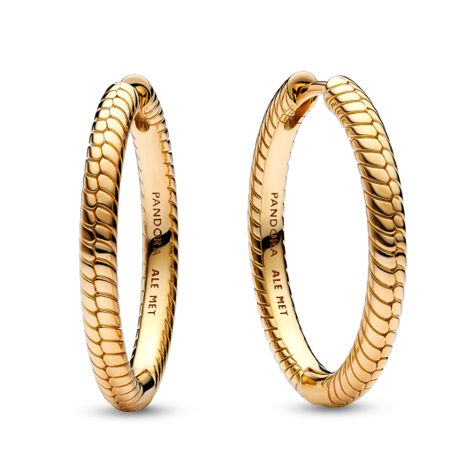 PANDORA aranyozott Moments Charm karika-fülbevaló fülbevaló 269532C00
