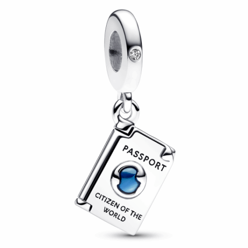 PANDORA Nyitható útlevél függő charm