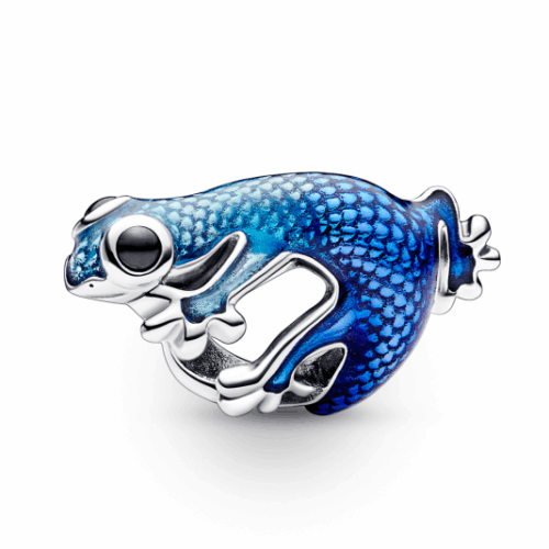 PANDORA Metálkék gekkó charm