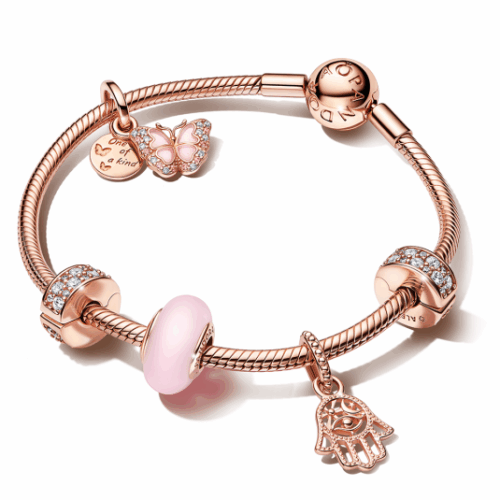 PANDORA aranyozott karkötő Hamsa karkötő 580728+2x781817CZ+789144C00+789421C00+782555C01