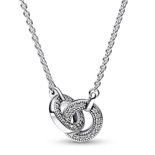 PANDORA Signature összefonódó pavé medálos nyaklánc nyaklánc 392736C01-45