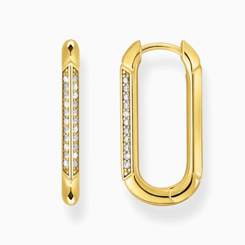 THOMAS SABO fülbevaló Oval with white zirconia fülbevaló CR674-414-14