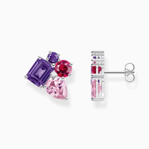 THOMAS SABO fülbevaló Pink and violet zirconia fülbevaló H2275-477-7