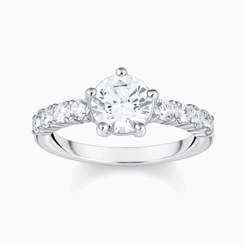 THOMAS SABO gyűrű Solitaire ring with white zirconia gyűrű TR2440-051-14