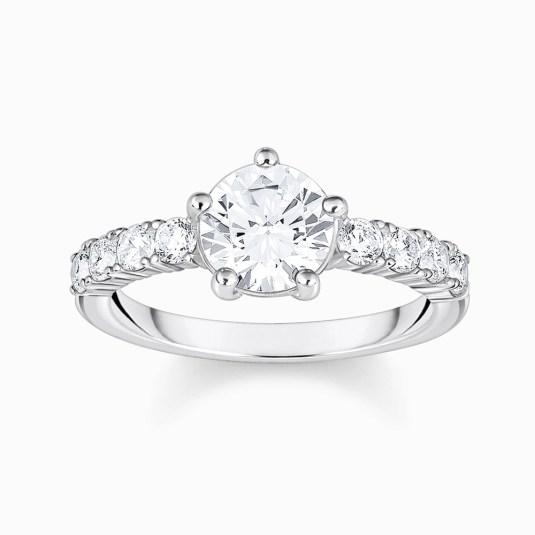 THOMAS SABO gyűrű Solitaire ring with white zirconia gyűrű TR2440-051-14
