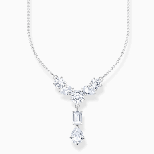 THOMAS SABO nyaklánc Y-shape with white zirconia nyaklánc KE2195-051-14-L45V