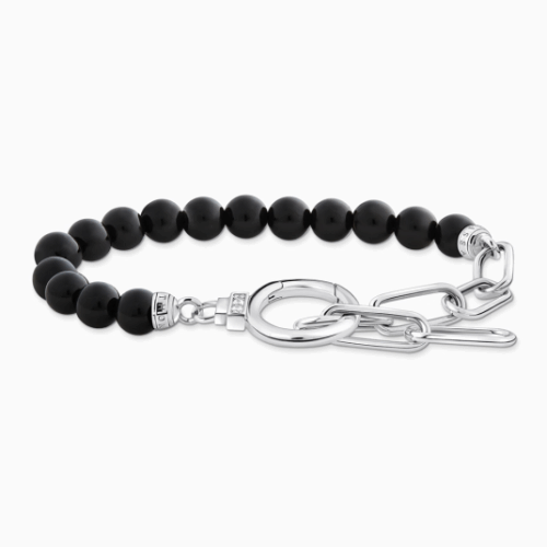THOMAS SABO karkötő Onyx beads and white zirconia karkötő A2134-027-11-L19V