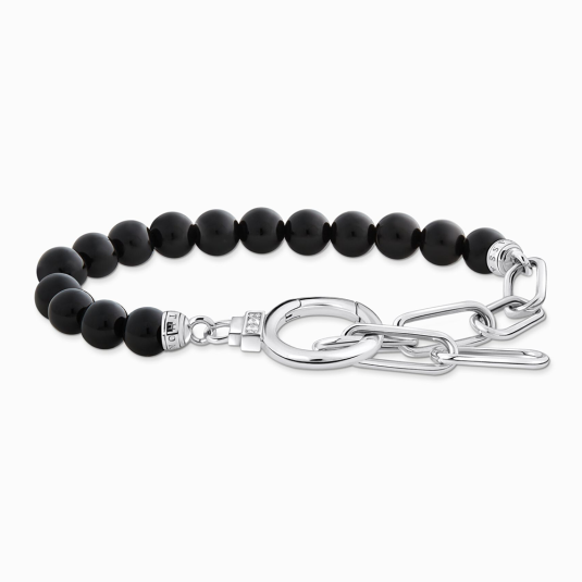 THOMAS SABO karkötő Onyx beads and white zirconia karkötő A2134-027-11-L19V