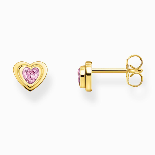 THOMAS SABO fülbevaló Heart-shape with pink zirconia fülbevaló H2271-414-9