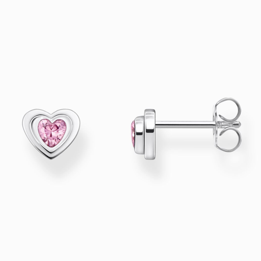 THOMAS SABO fülbevaló Heart-shape with pink zirconia fülbevaló H2271-643-9