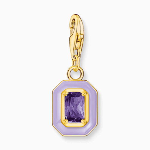 THOMAS SABO charm medál Octagon with violet enamel medál 2034-565-13
