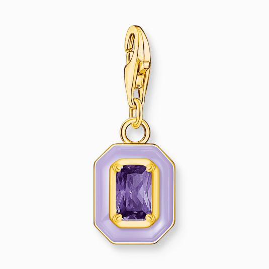 THOMAS SABO charm medál Octagon with violet enamel medál 2034-565-13