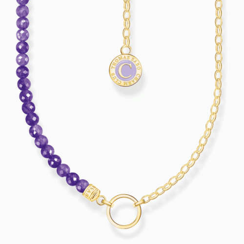 THOMAS SABO charm nyaklánc Amethyst beads gold nyaklánc KE2190-427-13